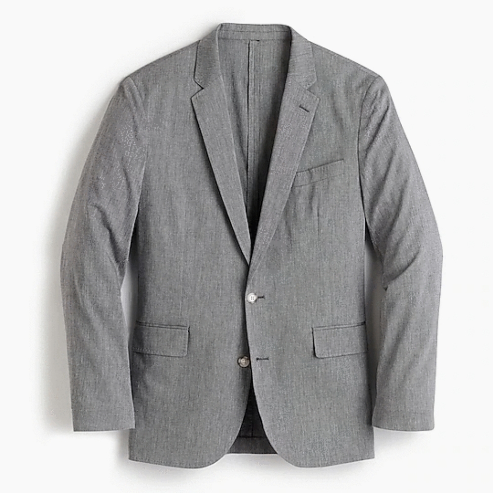 J. Crew Ludlow Light Grey Cotton/Linen Suit Jacket